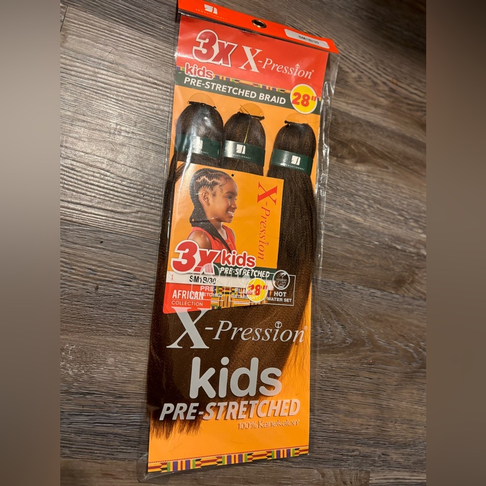 💥 X-Pression Kids Pre-Stretched Braid Hair SM1B/30